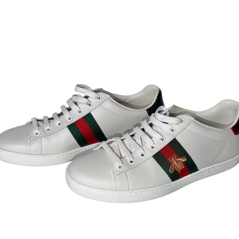 Pre-owned perfect condition  Gucci Women’s Ace Sneakers with Bee – Size 38.5